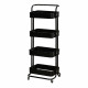 وحدة رفوف متحركة معدنية 4 أدوار أسود