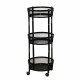 وحدة رفوف متحركة معدنية 3 أدوار أسود