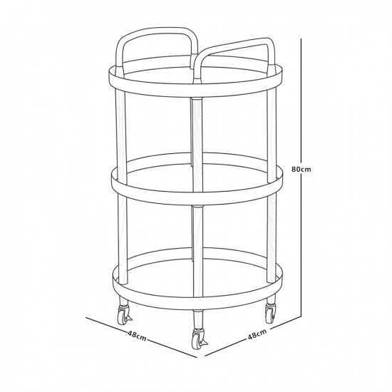 عربة تقديم متحركة 3 أدوار أبيض عربة تقديم متحركة 3 أدوار أبيض