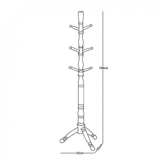 علاقة ملابس خشبية بني 196سم علاقة ملابس خشبية بني 196سم