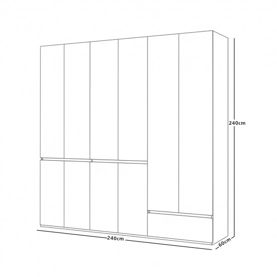 دولاب ملابس مودرن خشبي 6 باب