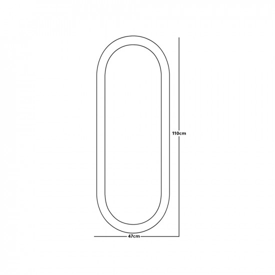 مرآة حائط اطار نحاسي 47×110 سم مرآة حائط اطار نحاسي 47×110 سم