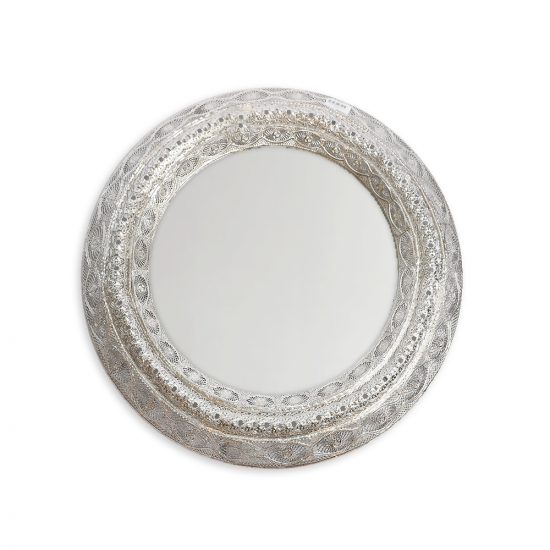 مرآة حائط اطار فضي مرآة حائط اطار فضي