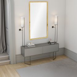 مرآة حائط 120x60 سم بإطار معدن