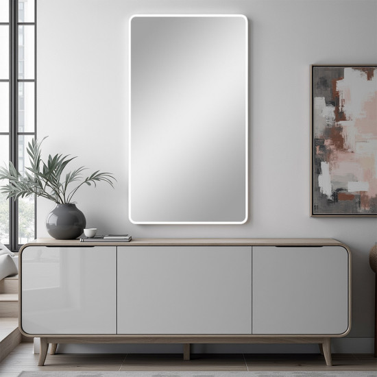 مرآة حائط 160x80 سم بإطار معدن