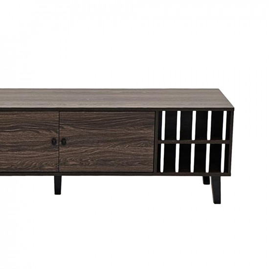 وحدة تلفاز خشبية مودرن بني 180 سم