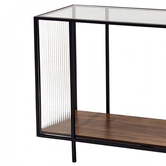 مدخل استقبال مودرن خشب مع سطح زجاجي