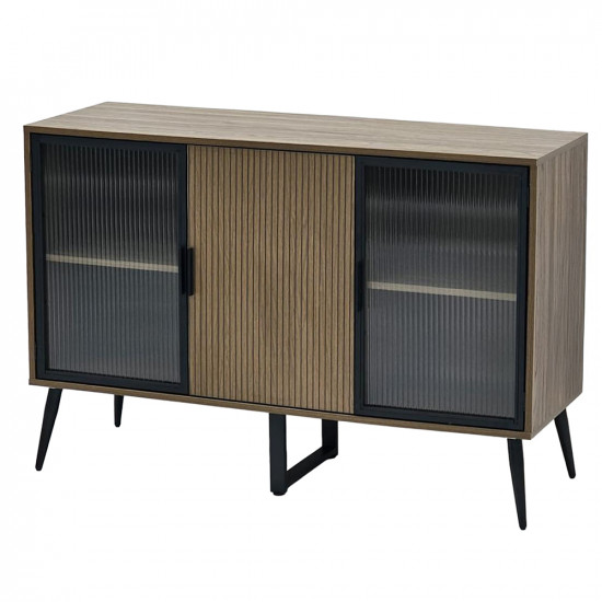 دولاب بوفيه خشب بأبواب أكريلك 120 سم