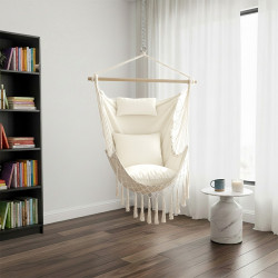 أرجوحة قماشية مع وسائد أوف وايت