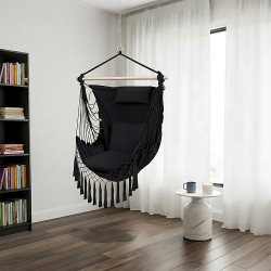 أرجوحة قماشية مع وسائد أسود