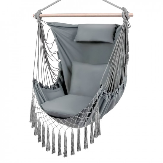 أرجوحة قماشية مع وسائد رمادي أرجوحة قماشية مع وسائد رمادي