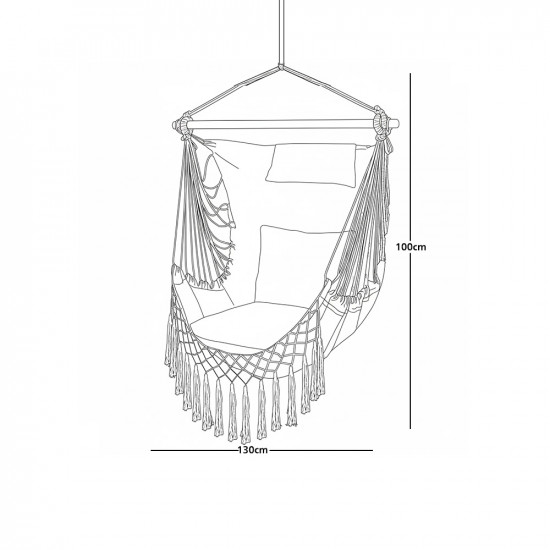 أرجوحة قماشية مع وسائد رمادي أرجوحة قماشية مع وسائد رمادي