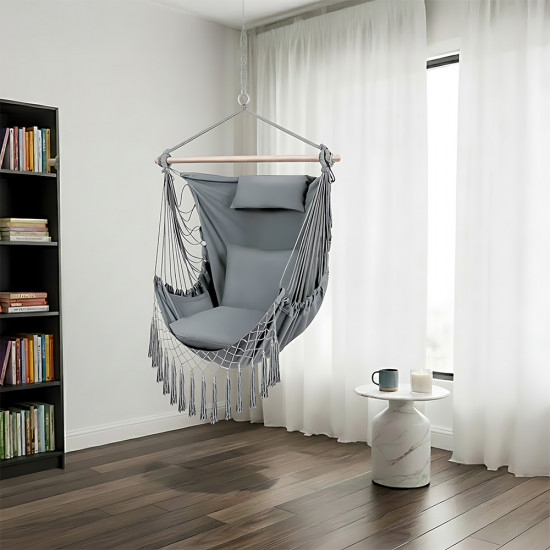 أرجوحة قماشية مع وسائد رمادي أرجوحة قماشية مع وسائد رمادي