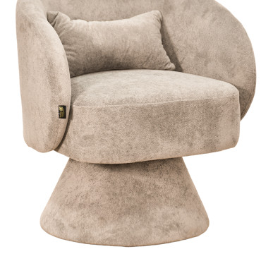 كرسي مفرد دوار فاخر قماشي كافيه