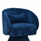 كرسي مفرد دوار فاخر قماشي أزرق 