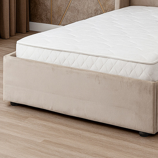 سرير خشبي بتنجيد مخملي عصري 90×190 سم