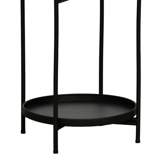 طاولة خدمة مفرد 2 دور معدني أسود