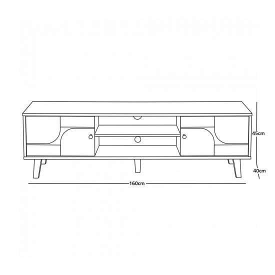 وحدة تلفاز خشبية مودرن رمادي 160 سم