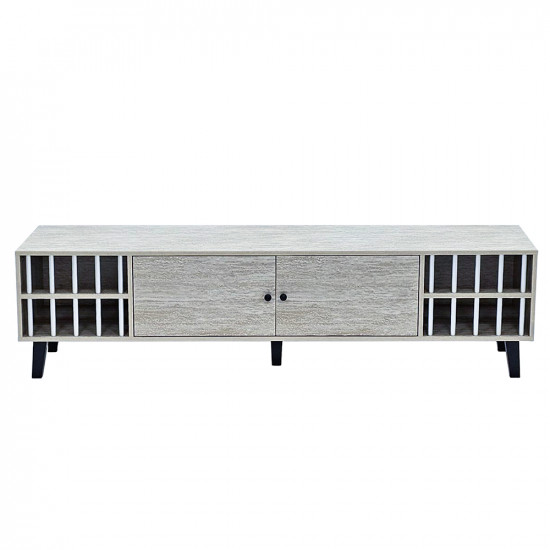 وحدة تلفاز خشبية مودرن رمادي 180 سم