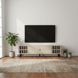 وحدة تلفاز خشبية مودرن بيج 160 سم وحدة تلفاز خشبية مودرن بيج 160 سم