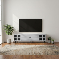 وحدة تلفاز خشبية مودرن رمادي 160 سم وحدة تلفاز خشبية مودرن رمادي 160 سم