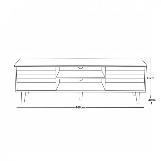 وحدة تلفاز خشبية مودرن بيج 160 سم