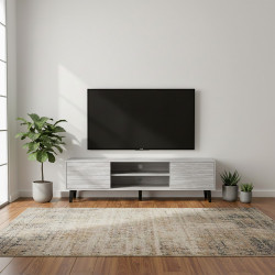 وحدة تلفاز خشبية مودرن رمادي 160 سم