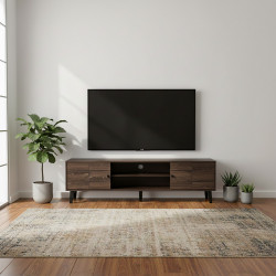 وحدة تلفاز خشبية مودرن بني 160 سم