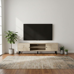 وحدة تلفاز خشبية مودرن بيج 160 سم