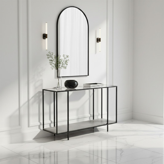 مدخل استقبال مودرن خشب مع سطح زجاجي