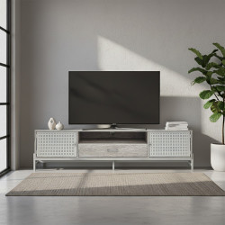 وحدة تلفاز خشبية مودرن رمادي 180 سم وحدة تلفاز خشبية مودرن رمادي 180 سم