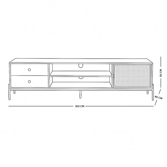 وحدة تلفاز خشبية رمادي 160 سم