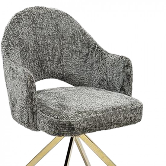 كرسي مفرد موردن قماشي رمادي