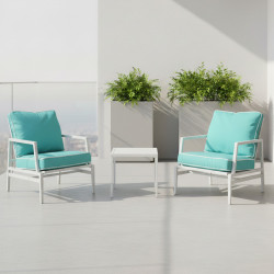 جلسة خارجية 2 مقعد معدني أبيض جلسة خارجية 2 مقعد معدني أبيض