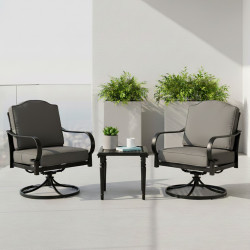 جلسة خارجية 2 مقعد دوار عصري مع طاولة جلسة خارجية 2 مقعد دوار عصري مع طاولة