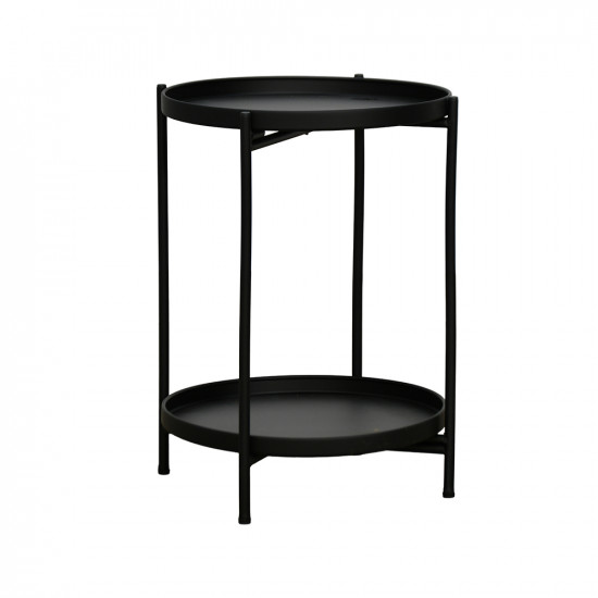طاولة خدمة مفرد 2 دور معدني أسود