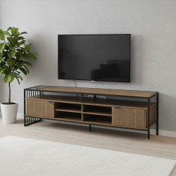 وحدة تلفاز خشبية مودرن بني 180 سم وحدة تلفاز خشبية مودرن بني 180 سم