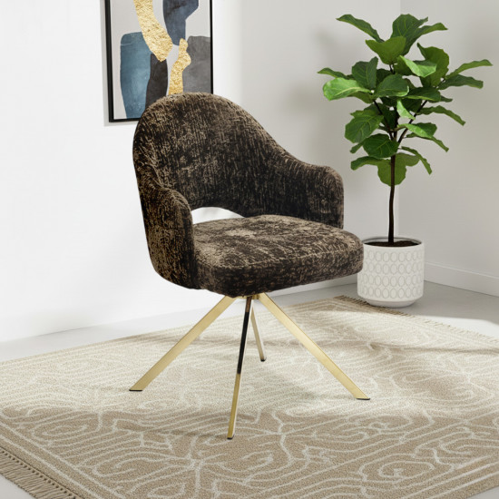 كرسي مفرد موردن قماشي بني كرسي مفرد موردن قماشي بني