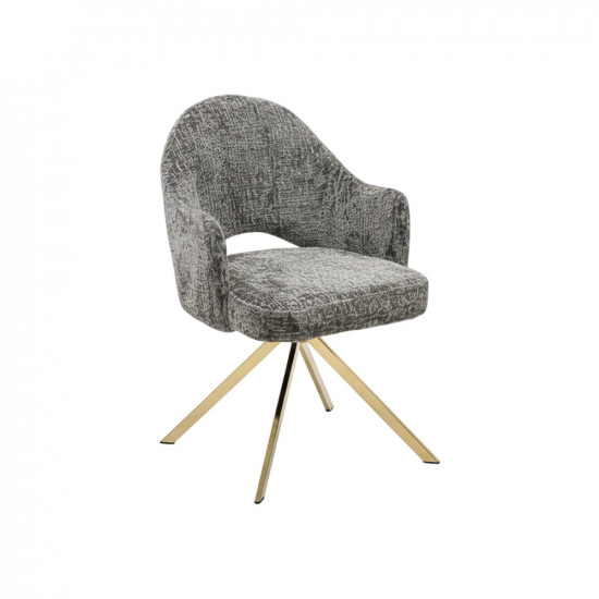 كرسي مفرد موردن قماشي رمادي