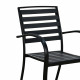 كرسي مفرد خارجي بلاستيك مع هيكل معدني أسود