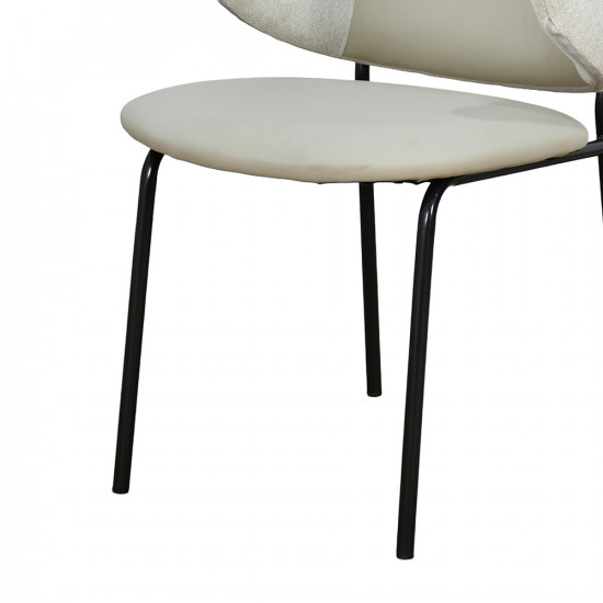 كرسي مفرد مودرن جلد بأرجل معدنية رمادي فاتح