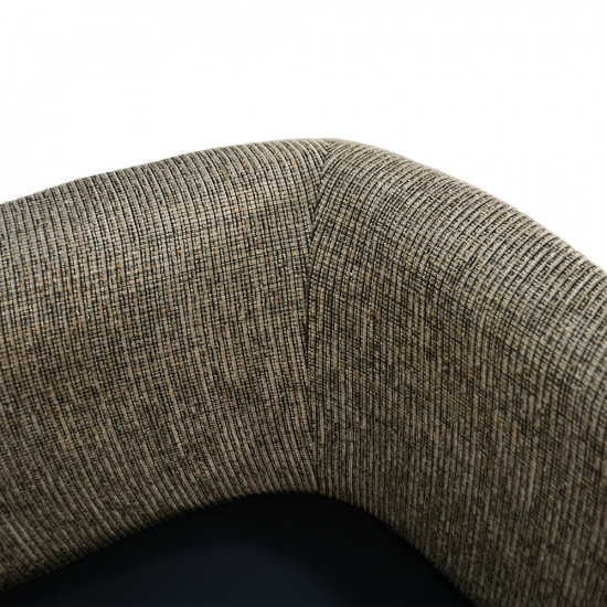 كرسي مفرد جلد بظهر قماش مع طاولة مدمجة