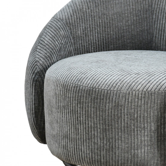 كرسي استرخاء دوار قماشي فاخر رمادي غامق كرسي استرخاء دوار قماشي فاخر رمادي غامق