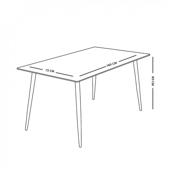 طاولة طعام مفرد خشبية 80×140 سم