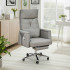 كرسي مكتب مودرن دوار جلد رمادي