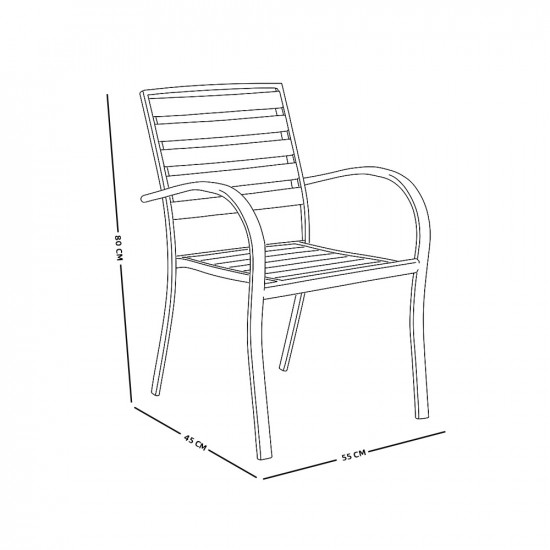 كرسي مفرد خارجي بلاستيك مع هيكل معدني أسود