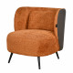 كرسي مفرد فخم مودرن قماش بظهر جلد برتقالي