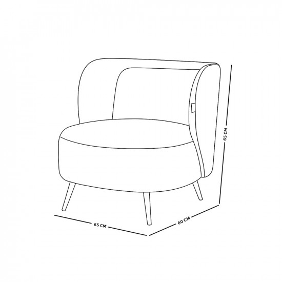 كرسي مفرد فخم مودرن قماش بظهر جلد بيج