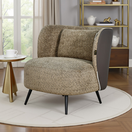 كرسي مفرد فخم مودرن قماش بظهر جلد كافيه كرسي مفرد فخم مودرن قماش بظهر جلد كافيه