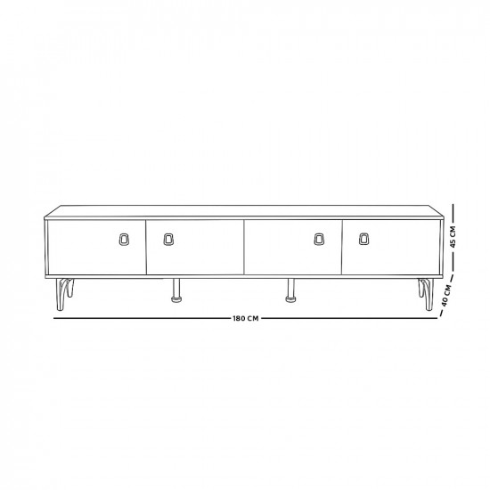 وحدة تلفاز مودرن خشب بني 180 سم وحدة تلفاز مودرن خشب بني 180 سم